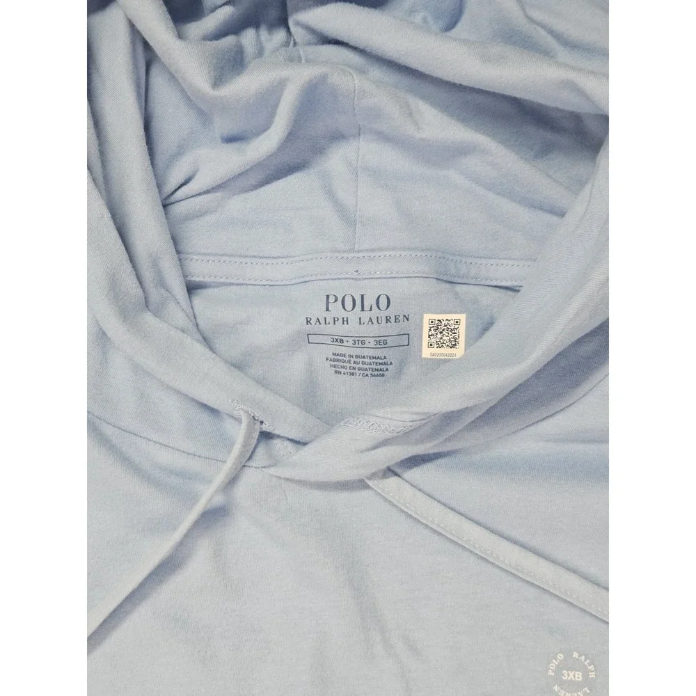 Polo Ralph Lauren Hoodie 3XB Blue Graphic Logo Print Shop Big & Tall NWT